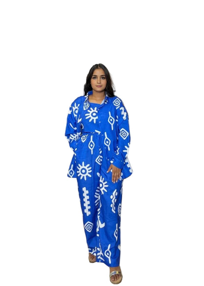 Ocean Blue Printed Co ord Set