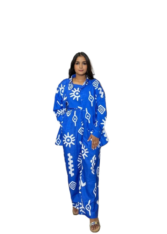 Ocean Blue Printed Co ord Set
