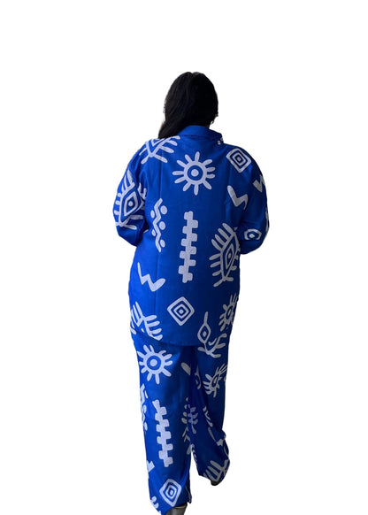 Ocean Blue Printed Co ord Set