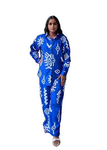 Ocean Blue Printed Co ord Set